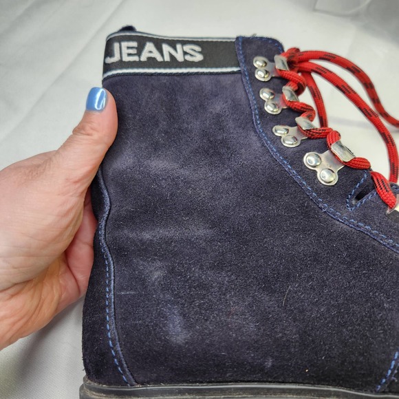 Tommy Hilfiger Women's Dark Blue Tommy Jeans Yvonne Lace-Up Ankle Boots Size 10 - Picture 2 of 12